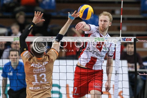  07.03.2018 RZESZOW<br />SIATKOWKA PLUSLIGA 2017/2018 MEN VOLLEYBALL POLAND POLISH PLUS LIGA LEAGUE SEASON 2017/2018 <br />MECZ ASSECO RESOVIA RZESZOW - CUPRUM LUBIN <br />N/Z JAKUB JAROSZ <br /> 
