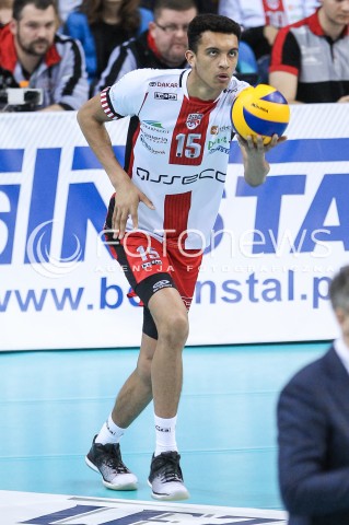  07.03.2018 RZESZOW<br />SIATKOWKA PLUSLIGA 2017/2018 MEN VOLLEYBALL POLAND POLISH PLUS LIGA LEAGUE SEASON 2017/2018 <br />MECZ ASSECO RESOVIA RZESZOW - CUPRUM LUBIN <br />N/Z BARTHELEMY CHINENYEZE SYLWETKA <br /> 