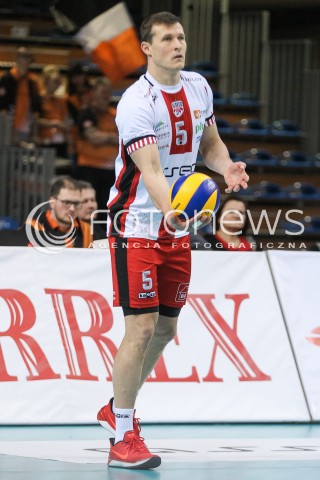  07.03.2018 RZESZOW<br />SIATKOWKA PLUSLIGA 2017/2018 MEN VOLLEYBALL POLAND POLISH PLUS LIGA LEAGUE SEASON 2017/2018 <br />MECZ ASSECO RESOVIA RZESZOW - CUPRUM LUBIN <br />N/Z LUKAS TICHACEK SYLWETKA <br /> 
