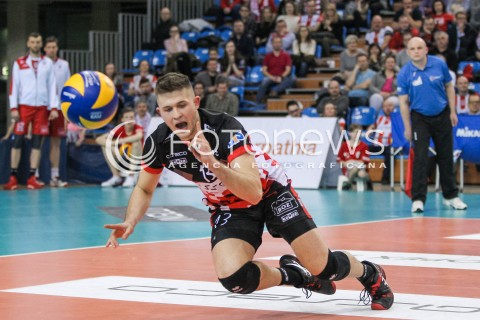  07.03.2018 RZESZOW<br />SIATKOWKA PLUSLIGA 2017/2018 MEN VOLLEYBALL POLAND POLISH PLUS LIGA LEAGUE SEASON 2017/2018 <br />MECZ ASSECO RESOVIA RZESZOW - CUPRUM LUBIN <br />N/Z MATEUSZ MASLOWSKI RADOSC EMOCJE <br /> 