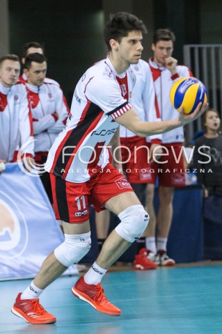  07.03.2018 RZESZOW<br />SIATKOWKA PLUSLIGA 2017/2018 MEN VOLLEYBALL POLAND POLISH PLUS LIGA LEAGUE SEASON 2017/2018 <br />MECZ ASSECO RESOVIA RZESZOW - CUPRUM LUBIN <br />N/Z ALEKSANDER SLIWKA SYLWETKA <br /> 