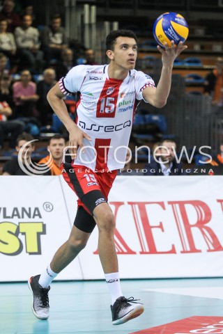  07.03.2018 RZESZOW<br />SIATKOWKA PLUSLIGA 2017/2018 MEN VOLLEYBALL POLAND POLISH PLUS LIGA LEAGUE SEASON 2017/2018 <br />MECZ ASSECO RESOVIA RZESZOW - CUPRUM LUBIN <br />N/Z BARTHELEMY CHINENYEZE SYLWETKA <br /> 