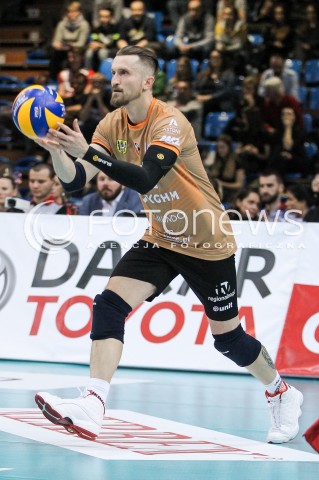  07.03.2018 RZESZOW<br />SIATKOWKA PLUSLIGA 2017/2018 MEN VOLLEYBALL POLAND POLISH PLUS LIGA LEAGUE SEASON 2017/2018 <br />MECZ ASSECO RESOVIA RZESZOW - CUPRUM LUBIN <br />N/Z MICHAL MASNY SYLWETKA <br /> 