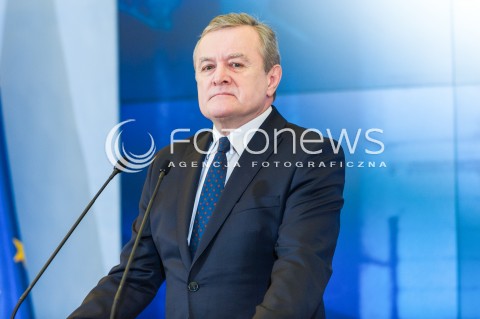  07.03.2018 WARSZAWA<br />KONFERENCJA PRASOWA PREMIERA ORAZ MINISTRA KULTURY I DZIEDZICTWA NARODOWEGO<br />N/Z MINISTER KULTURY I DZIEDZICTWA NARODOWEGO PIOTR GLINSKI<br /> 