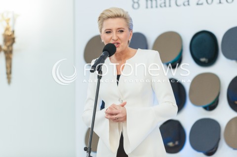  08.03.2018 WARSZAWA PALAC PREZYDENCKI<br />KOBIETY ZE SLUZB I FORMACJI MUNDUROWYCH NA SPOTKANIU Z PIERWSZA DAMA<br />N/Z AGATA KORNHAUSER DUDA<br /> 