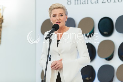  08.03.2018 WARSZAWA PALAC PREZYDENCKI<br />KOBIETY ZE SLUZB I FORMACJI MUNDUROWYCH NA SPOTKANIU Z PIERWSZA DAMA<br />N/Z AGATA KORNHAUSER DUDA<br /> 