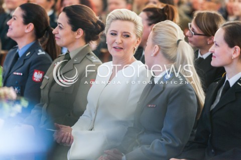  08.03.2018 WARSZAWA PALAC PREZYDENCKI<br />KOBIETY ZE SLUZB I FORMACJI MUNDUROWYCH NA SPOTKANIU Z PIERWSZA DAMA<br />N/Z AGATA KORNHAUSER DUDA<br /> 
