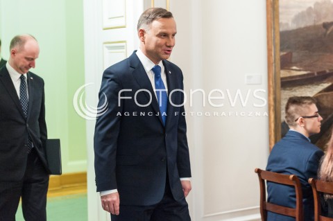  08.03.2018 WARSZAWA BELWEDER<br />LEKCJA RP W 50 ROCZNICE WYDARZEN MARCA 68<br />N/Z PREZYDENT RP ANDRZEJ DUDA <br /> 