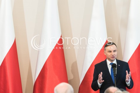  08.03.2018 WARSZAWA BELWEDER<br />LEKCJA RP W 50 ROCZNICE WYDARZEN MARCA 68<br />N/Z PREZYDENT RP ANDRZEJ DUDA <br /> 