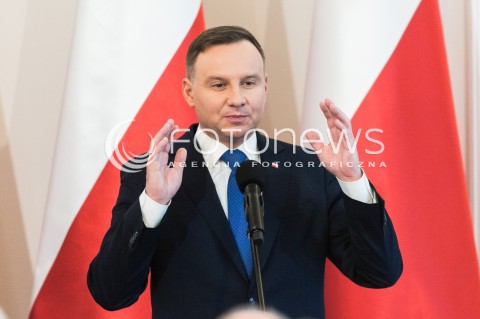  08.03.2018 WARSZAWA BELWEDER<br />LEKCJA RP W 50 ROCZNICE WYDARZEN MARCA 68<br />N/Z PREZYDENT RP ANDRZEJ DUDA <br /> 