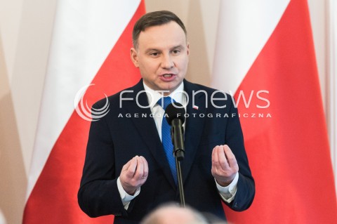  08.03.2018 WARSZAWA BELWEDER<br />LEKCJA RP W 50 ROCZNICE WYDARZEN MARCA 68<br />N/Z PREZYDENT RP ANDRZEJ DUDA <br /> 