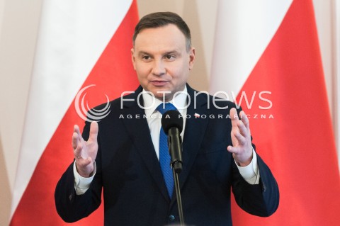  08.03.2018 WARSZAWA BELWEDER<br />LEKCJA RP W 50 ROCZNICE WYDARZEN MARCA 68<br />N/Z PREZYDENT RP ANDRZEJ DUDA <br /> 