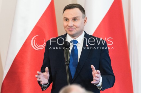  08.03.2018 WARSZAWA BELWEDER<br />LEKCJA RP W 50 ROCZNICE WYDARZEN MARCA 68<br />N/Z PREZYDENT RP ANDRZEJ DUDA <br /> 