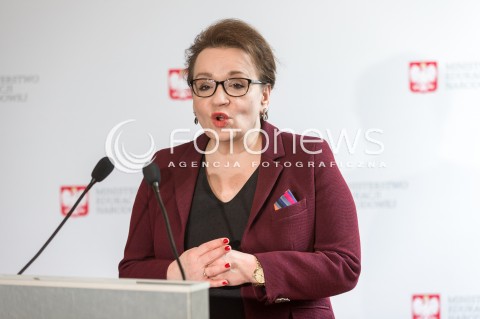  09.03.2018 WARSZAWA<br />KONFERENCJA PRASOWA MINISTER ANNY ZALEWSKIEJ<br />N/Z MINISTER EDUKACJI NARODOWEJ ANNA ZALEWSKA<br /> 