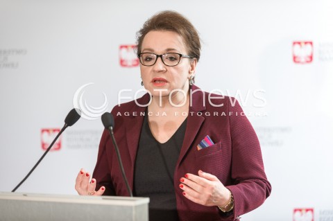  09.03.2018 WARSZAWA<br />KONFERENCJA PRASOWA MINISTER ANNY ZALEWSKIEJ<br />N/Z MINISTER EDUKACJI NARODOWEJ ANNA ZALEWSKA<br /> 