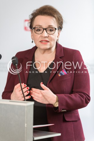  09.03.2018 WARSZAWA<br />KONFERENCJA PRASOWA MINISTER ANNY ZALEWSKIEJ<br />N/Z MINISTER EDUKACJI NARODOWEJ ANNA ZALEWSKA<br /> 