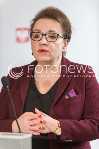  09.03.2018 WARSZAWA<br />KONFERENCJA PRASOWA MINISTER ANNY ZALEWSKIEJ<br />N/Z MINISTER EDUKACJI NARODOWEJ ANNA ZALEWSKA<br /> 