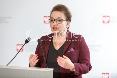  09.03.2018 WARSZAWA<br />KONFERENCJA PRASOWA MINISTER ANNY ZALEWSKIEJ<br />N/Z MINISTER EDUKACJI NARODOWEJ ANNA ZALEWSKA<br /> 