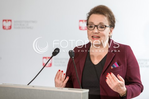  09.03.2018 WARSZAWA<br />KONFERENCJA PRASOWA MINISTER ANNY ZALEWSKIEJ<br />N/Z MINISTER EDUKACJI NARODOWEJ ANNA ZALEWSKA<br /> 