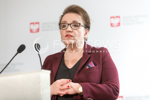  09.03.2018 WARSZAWA<br />KONFERENCJA PRASOWA MINISTER ANNY ZALEWSKIEJ<br />N/Z MINISTER EDUKACJI NARODOWEJ ANNA ZALEWSKA<br /> 