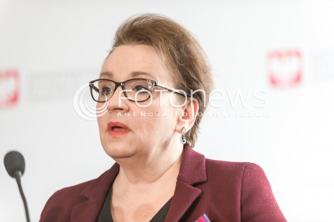  09.03.2018 WARSZAWA<br />KONFERENCJA PRASOWA MINISTER ANNY ZALEWSKIEJ<br />N/Z MINISTER EDUKACJI NARODOWEJ ANNA ZALEWSKA<br /> 