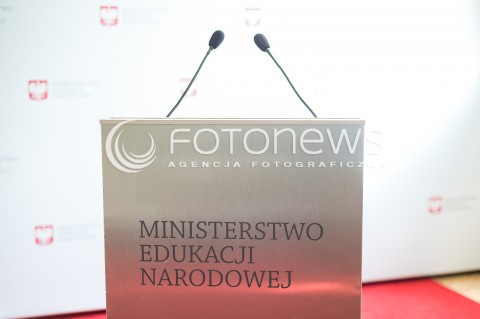  09.03.2018 WARSZAWA<br />KONFERENCJA PRASOWA MINISTER ANNY ZALEWSKIEJ<br />N/Z NAPIS MINISTERSTWO EDUKACJI NARODOWEJ<br /> 