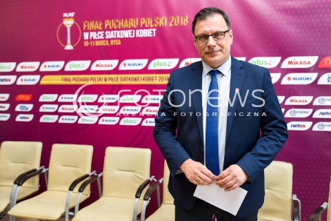  09.03.2018 NYSA<br />SIATKOWKA - KONFERENCJA INAUGURUJACA FINAL PUCHARU POLSKI KOBIET W NYSIE<br />N/Z BURMISTRZ NYSY KORDIAN KOLBIARZ<br /> 