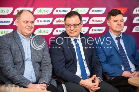  09.03.2018 NYSA<br />SIATKOWKA - KONFERENCJA INAUGURUJACA FINAL PUCHARU POLSKI KOBIET W NYSIE<br />N/Z ARTUR POPKO, KORDIAN KOLBIARZ, BOGDAN WYCZALKOWSKI<br /> 