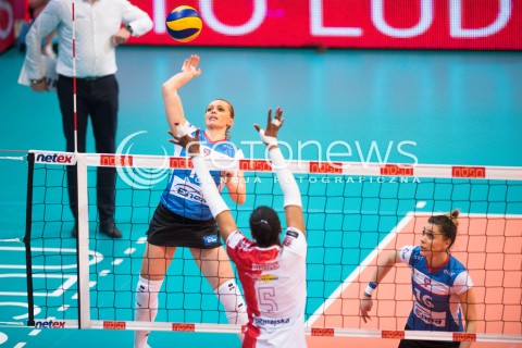  10.03.2018 NYSA<br />SIATKOWKA - MECZ POLFINALU PUCHARU POLSKI KOBIET 2018<br />LKS COMMERCECON LODZ - ENEA PTPS PILA<br />N/Z AGATA BABICZ DOROTA WILK<br /> 