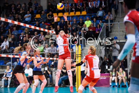  10.03.2018 NYSA<br />SIATKOWKA - MECZ POLFINALU PUCHARU POLSKI KOBIET 2018<br />LKS COMMERCECON LODZ - ENEA PTPS PILA<br />N/Z DOMINIKA MRAS<br /> 
