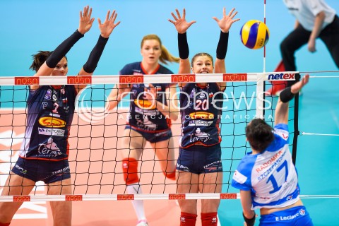  10.03.2018 NYSA<br />SIATKOWKA - MECZ POLFINALU PUCHARU POLSKI KOBIET 2018<br />E.LECLERC RADOMKA RADOM - GROT BUDOWLANI LODZ<br />N/Z GABRIELA POLANSKA MARTYNA GRAJBER<br /> 