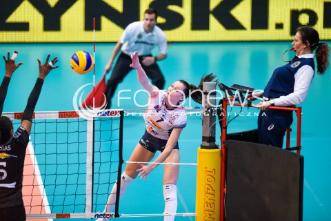  11.03.2018 NYSA<br />SIATKOWKA - MECZ FINALU PUCHARU POLSKI KOBIET 2018<br />LKS COMMERCECON LODZ - GROT BUDOWLANI LODZ<br />N/Z JULIA TWARDOWSKA<br /> 