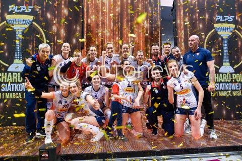  11.03.2018 NYSA<br />SIATKOWKA - MECZ FINALU PUCHARU POLSKI KOBIET 2018<br />LKS COMMERCECON LODZ - GROT BUDOWLANI LODZ<br />N/Z GROT BUDOWLANI LODZ ZWYCIEZCZYNIAMI PUCHARU POLSKI RADOSC FETA ZWYCIESTWO EMOCJE PUCHAR <br /> 