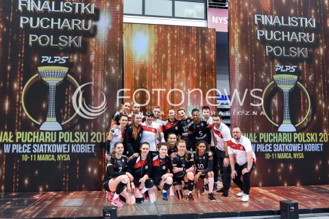  11.03.2018 NYSA<br />SIATKOWKA - MECZ FINALU PUCHARU POLSKI KOBIET 2018<br />LKS COMMERCECON LODZ - GROT BUDOWLANI LODZ<br />N/Z DRUZYNA LKS COMMERCECON LODZ<br /> 