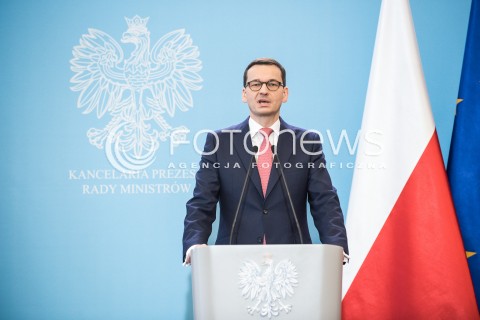  12.03.2018 WARSZAWA <br />KONFERENCJA PREMIERA DOTYCZACA DYMISJI WICEMINISTROW<br />N/Z PREMIER MATEUSZ MORAWIECKI <br /> 