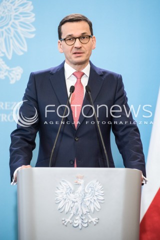  12.03.2018 WARSZAWA <br />KONFERENCJA PREMIERA DOTYCZACA DYMISJI WICEMINISTROW<br />N/Z PREMIER MATEUSZ MORAWIECKI <br /> 