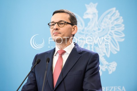  12.03.2018 WARSZAWA <br />KONFERENCJA PREMIERA DOTYCZACA DYMISJI WICEMINISTROW<br />N/Z PREMIER MATEUSZ MORAWIECKI <br /> 