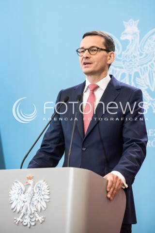  12.03.2018 WARSZAWA <br />KONFERENCJA PREMIERA DOTYCZACA DYMISJI WICEMINISTROW<br />N/Z PREMIER MATEUSZ MORAWIECKI <br /> 