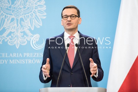  12.03.2018 WARSZAWA <br />KONFERENCJA PREMIERA DOTYCZACA DYMISJI WICEMINISTROW<br />N/Z PREMIER MATEUSZ MORAWIECKI <br /> 