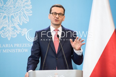 12.03.2018 WARSZAWA <br />KONFERENCJA PREMIERA DOTYCZACA DYMISJI WICEMINISTROW<br />N/Z PREMIER MATEUSZ MORAWIECKI <br /> 