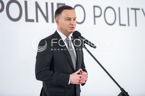  13.03.2018 WARSZAWA PALAC PREZYDENCKI<br />KONFERENCJA WSPOLNIE O KONSTYTUCJI WSPOLNIE O POLITYCE SPOLECZNEJ<br />N/Z PREZYDENT RP ANDRZEJ DUDA<br /> 