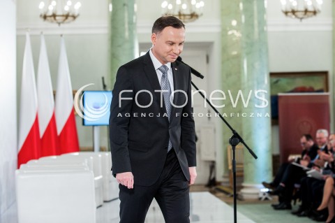  13.03.2018 WARSZAWA PALAC PREZYDENCKI<br />KONFERENCJA WSPOLNIE O KONSTYTUCJI WSPOLNIE O POLITYCE SPOLECZNEJ<br />N/Z PREZYDENT RP ANDRZEJ DUDA<br /> 