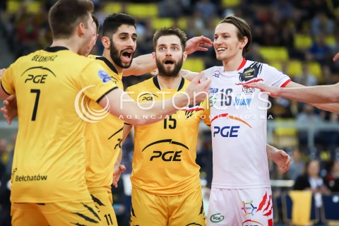  14.03.2018 LODZ POLAND<br />
SIATKOWKA LIGA MISTRZOW MEN CEV VOLLEYBALL CHAMPIONS LEAGUE 2017/2018 MATCH<br />
PGE SKRA BELCHATOW - CUCINE LUBE CIVITANOVA<br />
N/Z RADOSC EMOCJE WYGRANA<br />
 