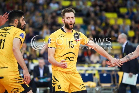  14.03.2018 LODZ POLAND<br />
SIATKOWKA LIGA MISTRZOW MEN CEV VOLLEYBALL CHAMPIONS LEAGUE 2017/2018 MATCH<br />
PGE SKRA BELCHATOW - CUCINE LUBE CIVITANOVA<br />
N/Z RADOSC EMOCJE WYGRANA GRZEGORZ LOMACZ<br />
 