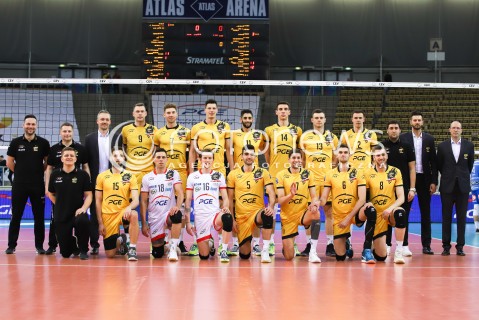  14.03.2018 LODZ POLAND<br />
SIATKOWKA LIGA MISTRZOW MEN CEV VOLLEYBALL CHAMPIONS LEAGUE 2017/2018 MATCH<br />
PGE SKRA BELCHATOW - CUCINE LUBE CIVITANOVA<br />
N/Z ZDJECIE DRUZYNOWE<br />
 