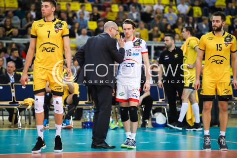  14.03.2018 LODZ POLAND<br />
SIATKOWKA LIGA MISTRZOW MEN CEV VOLLEYBALL CHAMPIONS LEAGUE 2017/2018 MATCH<br />
PGE SKRA BELCHATOW - CUCINE LUBE CIVITANOVA<br />
N/Z TRENER ROBERTO PIAZZA KACPER PIECHOCKI<br />
 