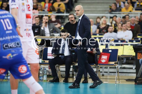 14.03.2018 LODZ POLAND<br />
SIATKOWKA LIGA MISTRZOW MEN CEV VOLLEYBALL CHAMPIONS LEAGUE 2017/2018 MATCH<br />
PGE SKRA BELCHATOW - CUCINE LUBE CIVITANOVA<br />
N/Z TRENER GIAMPAOLO MEDEI SYLWETKA<br />
 