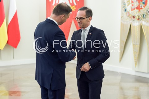  16.03.2018 WARSZAWA<br />SPOTKANIE PREZYDENTA RP Z MINISTREM SPRAW ZAGRANICZNYCH RFN<br />N/Z PREZYDENT RP ANDRZEJ DUDA MINISTER SPRAW ZAGRANICZNYCH RFN HEIKO MAAS<br /> 