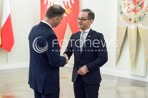  16.03.2018 WARSZAWA<br />SPOTKANIE PREZYDENTA RP Z MINISTREM SPRAW ZAGRANICZNYCH RFN<br />N/Z PREZYDENT RP ANDRZEJ DUDA MINISTER SPRAW ZAGRANICZNYCH RFN HEIKO MAAS<br /> 