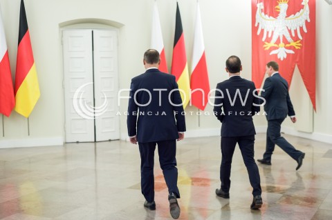  16.03.2018 WARSZAWA<br />SPOTKANIE PREZYDENTA RP Z MINISTREM SPRAW ZAGRANICZNYCH RFN<br />N/Z PREZYDENT RP ANDRZEJ DUDA MINISTER SPRAW ZAGRANICZNYCH RFN HEIKO MAAS<br /> 